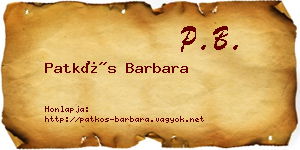 Patkós Barbara névjegykártya